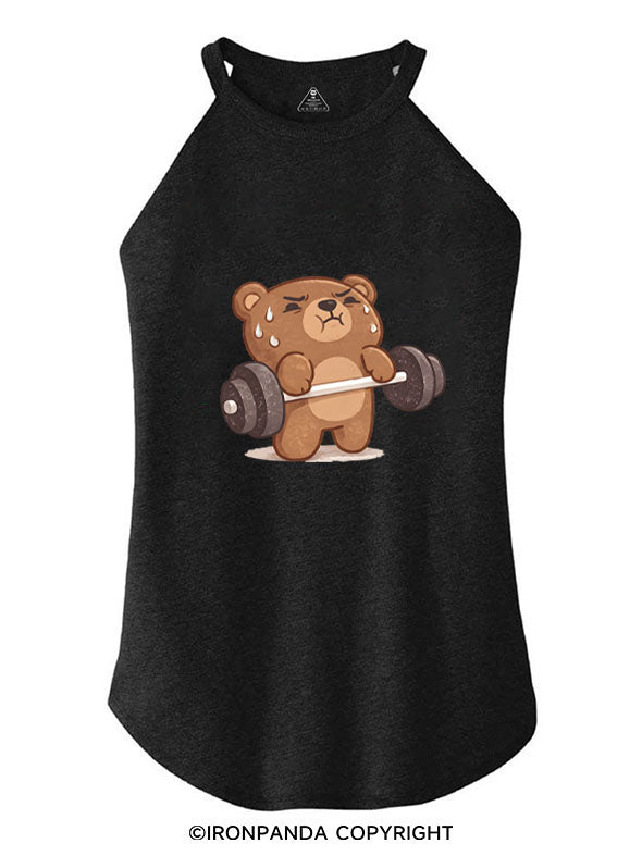 BEARY TIRED BUT BEARY STRONG ROCKER COTTON TANK