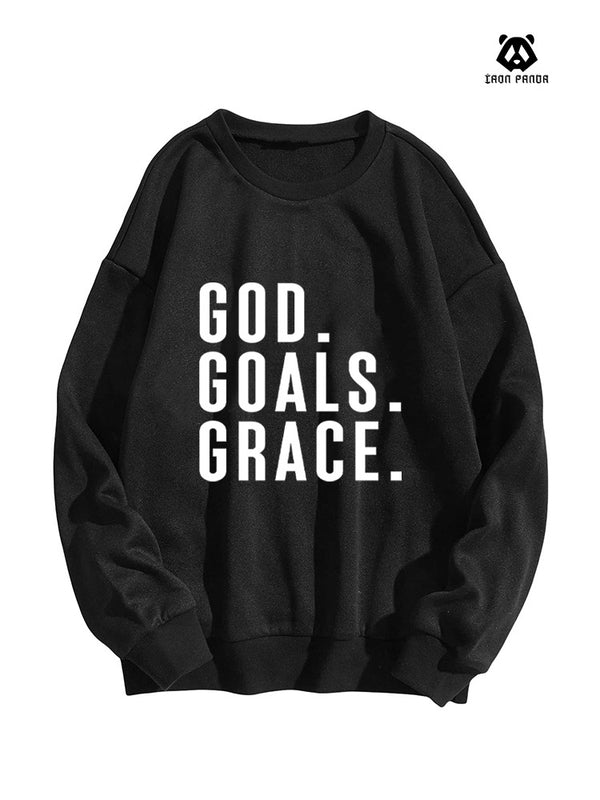 GOD GOALS GRACE Oversized Crewneck Sweatshirt