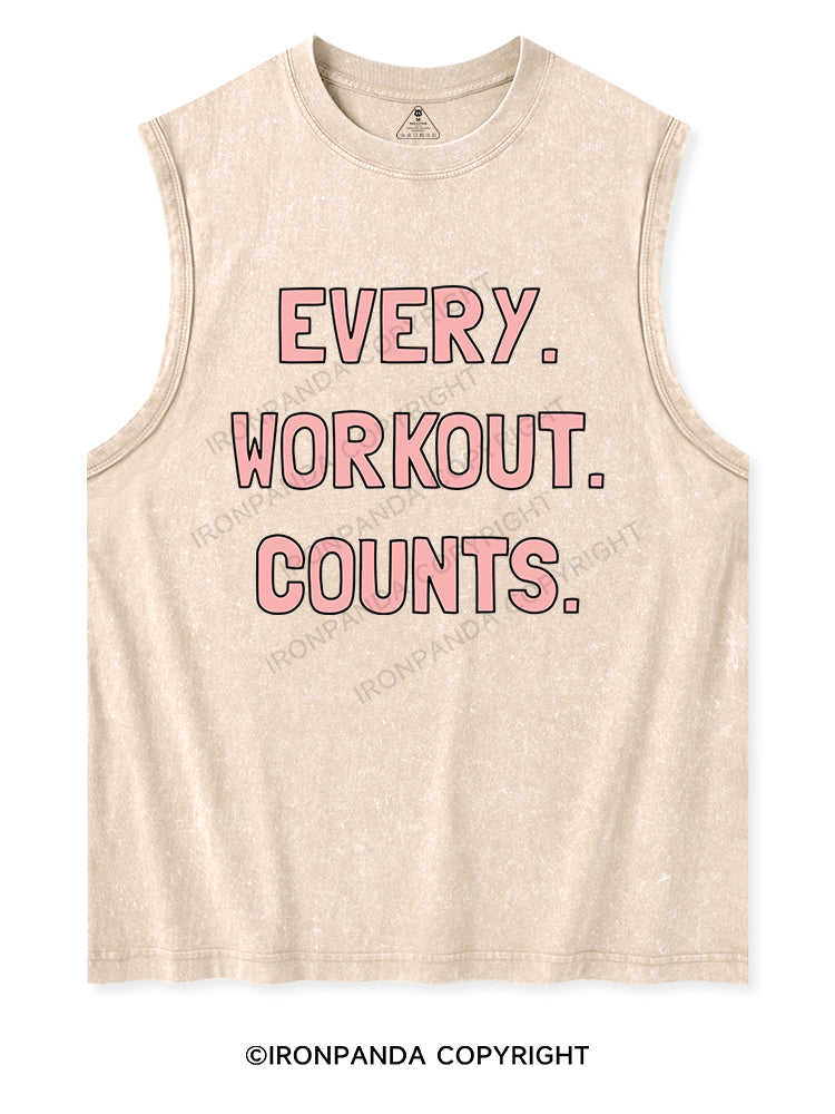 EVERY WORKOUT COUNTS Washed Tank