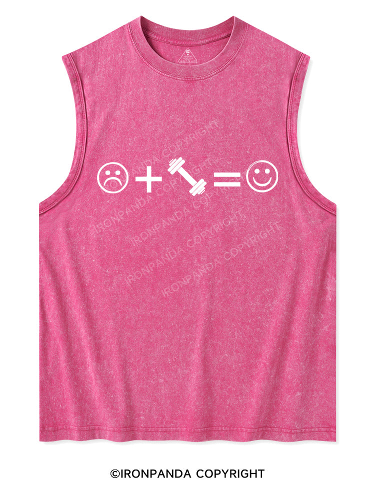 WORKING OUT MAKES ME HAPPY Washed Tank