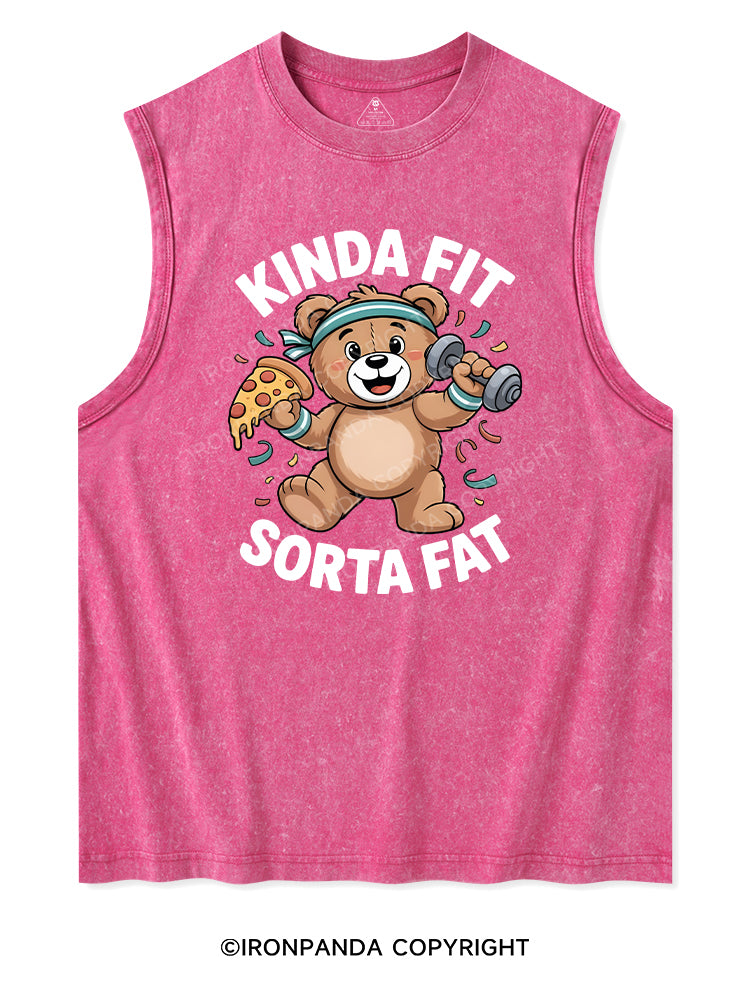 kinda fit sorta fat Washed Tank