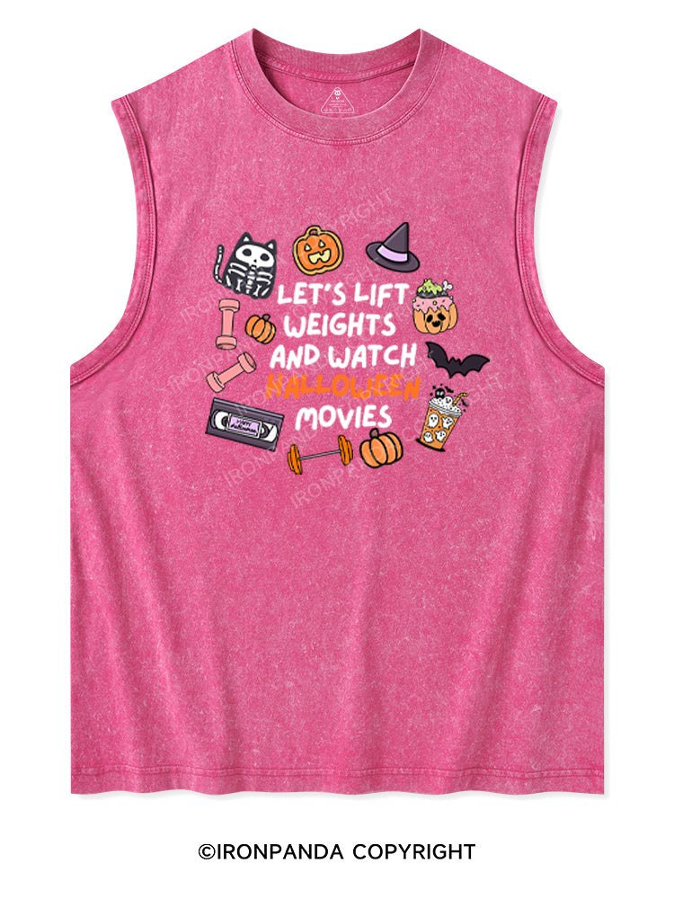 LET'S LIFT WEIGHTS AND WATCH HALLOWEEN MOVIES Washed Tank