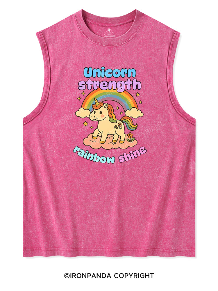 UNICORN STRENGTH RAINBOW SHINE Washed Tank