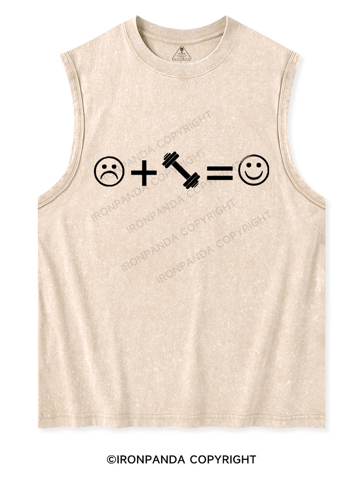 WORKING OUT MAKES ME HAPPY Washed Tank