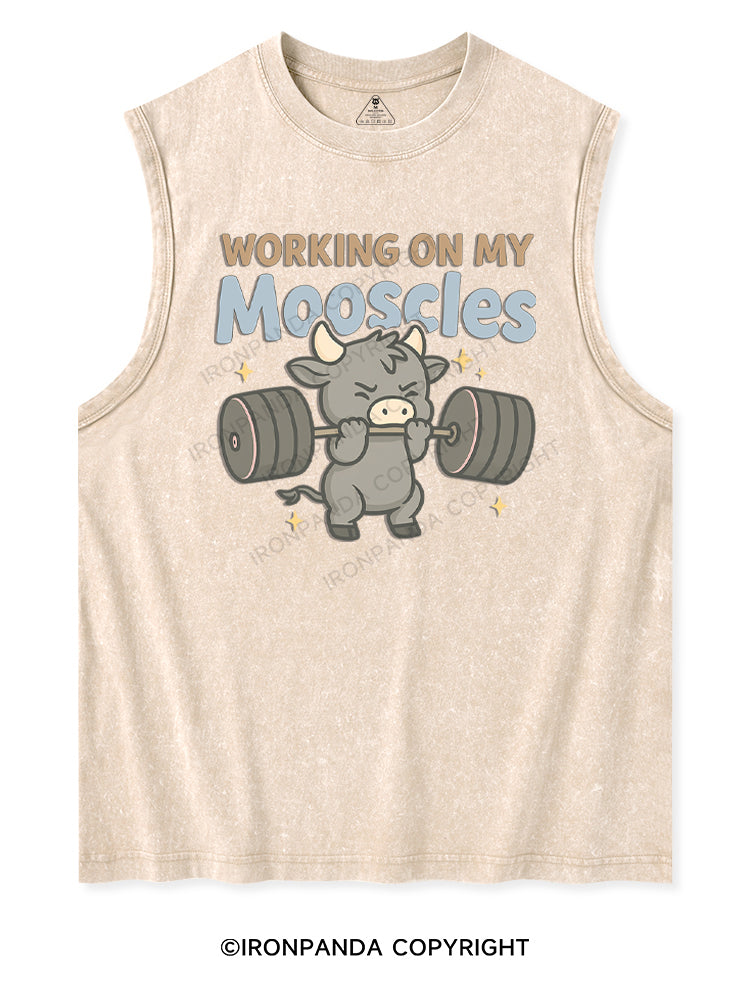 working on my mooscles Washed Tank