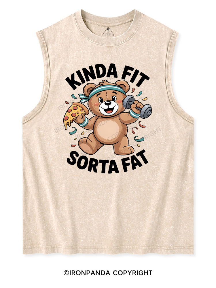 kinda fit sorta fat Washed Tank