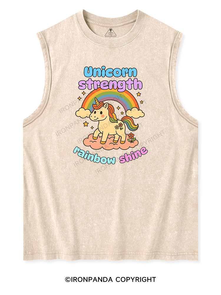 UNICORN STRENGTH RAINBOW SHINE Washed Tank