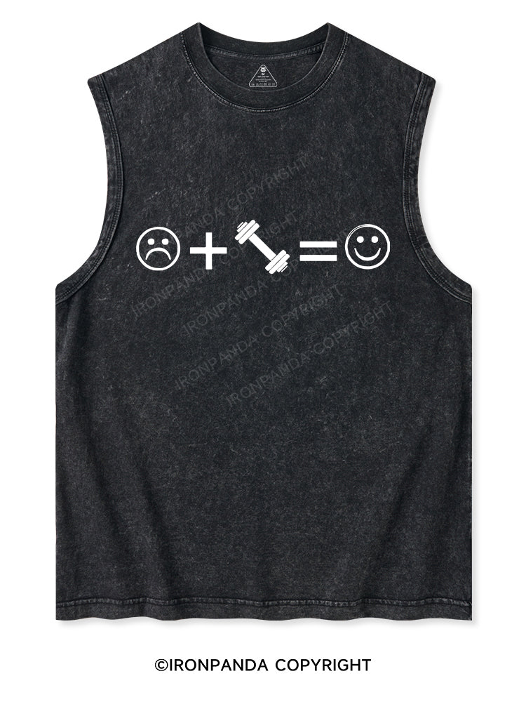 WORKING OUT MAKES ME HAPPY Washed Tank