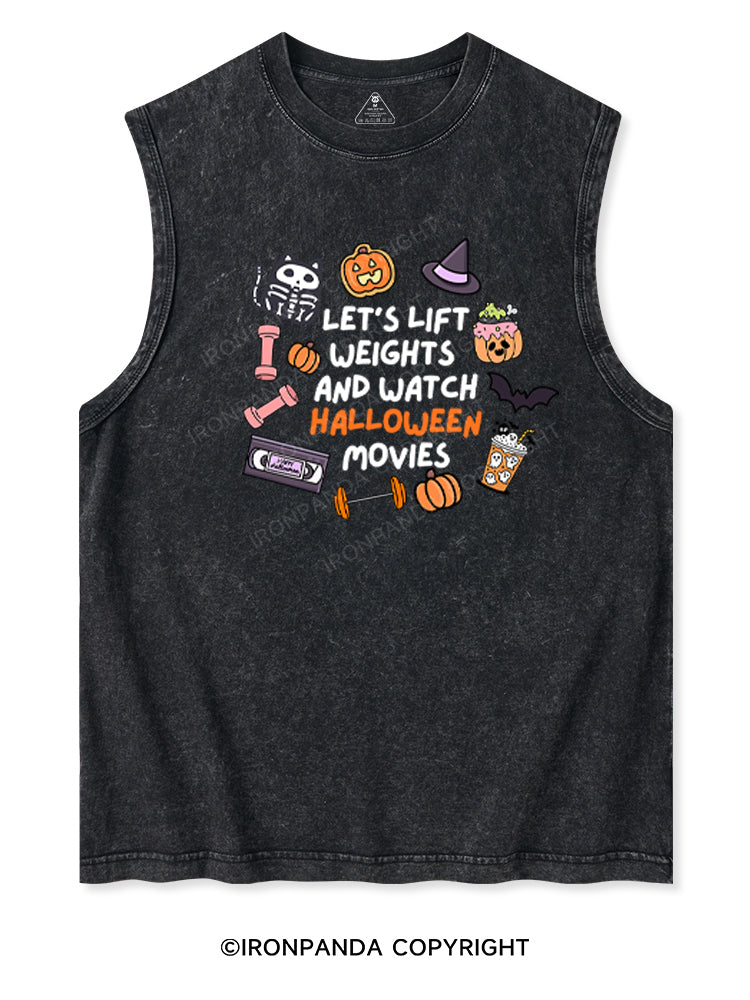 LET'S LIFT WEIGHTS AND WATCH HALLOWEEN MOVIES Washed Tank