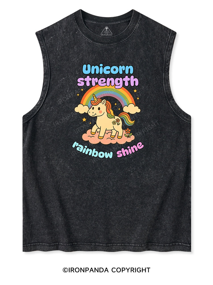 UNICORN STRENGTH RAINBOW SHINE Washed Tank