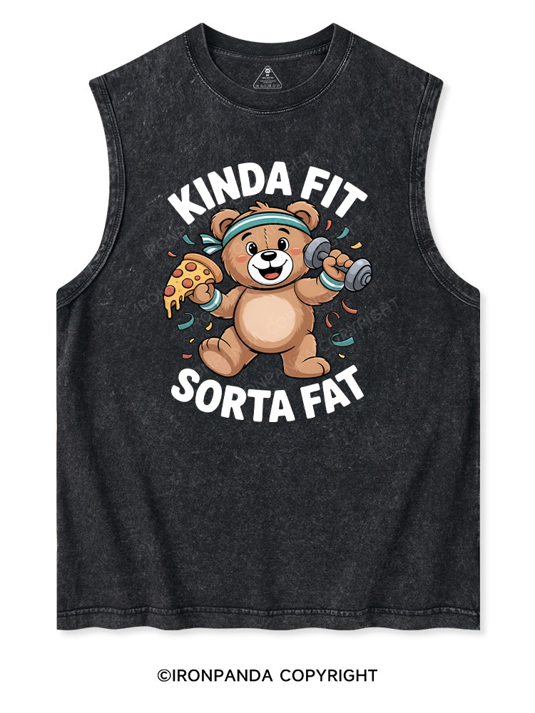 kinda fit sorta fat Washed Tank