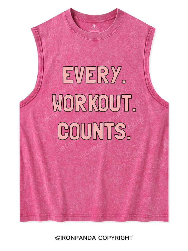 EVERY WORKOUT COUNTS Washed Tank