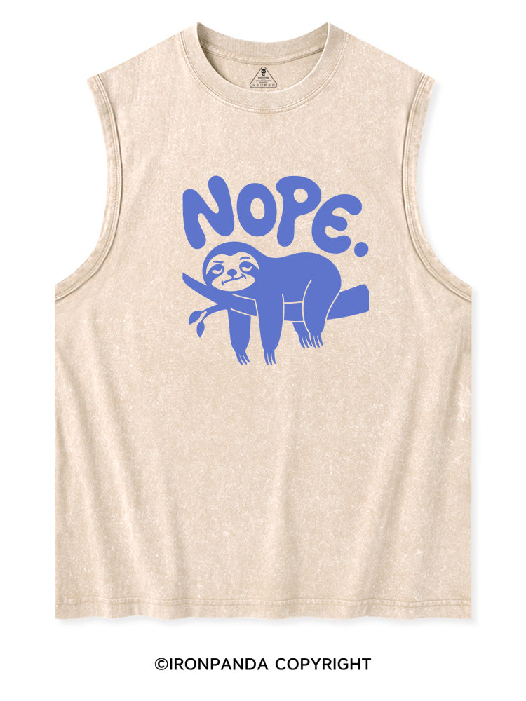 NO TODAY SLOTH Washed Tank