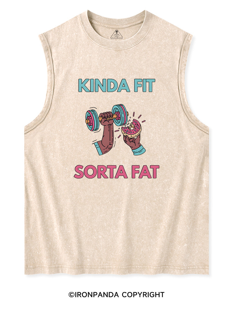KINDA FIT SORTA FAT DONUT LOVER Washed Tank