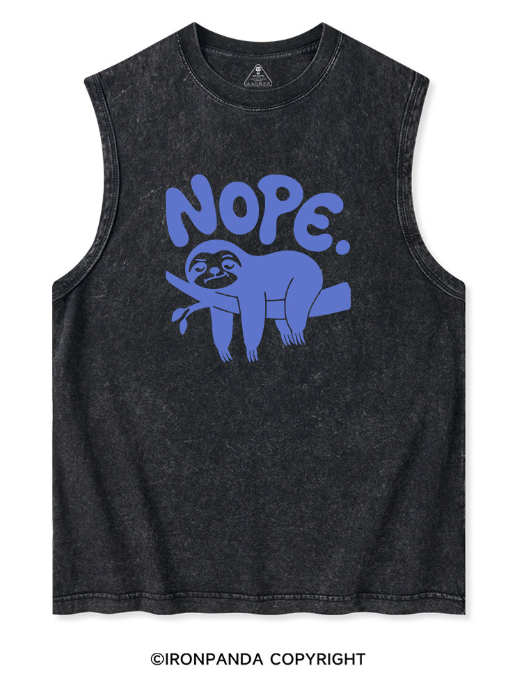 NO TODAY SLOTH Washed Tank