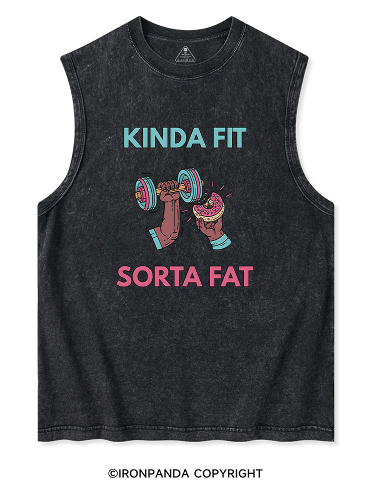 KINDA FIT SORTA FAT DONUT LOVER Washed Tank