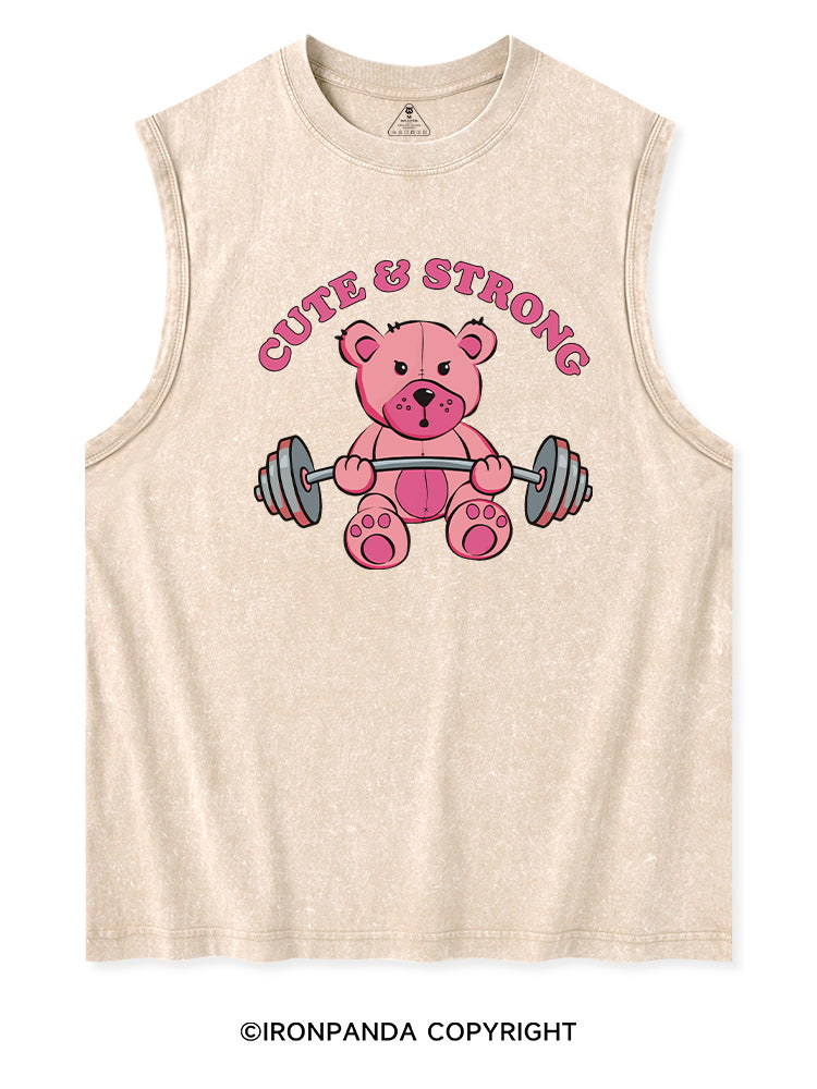 CUTE & STRONG Washed Tank