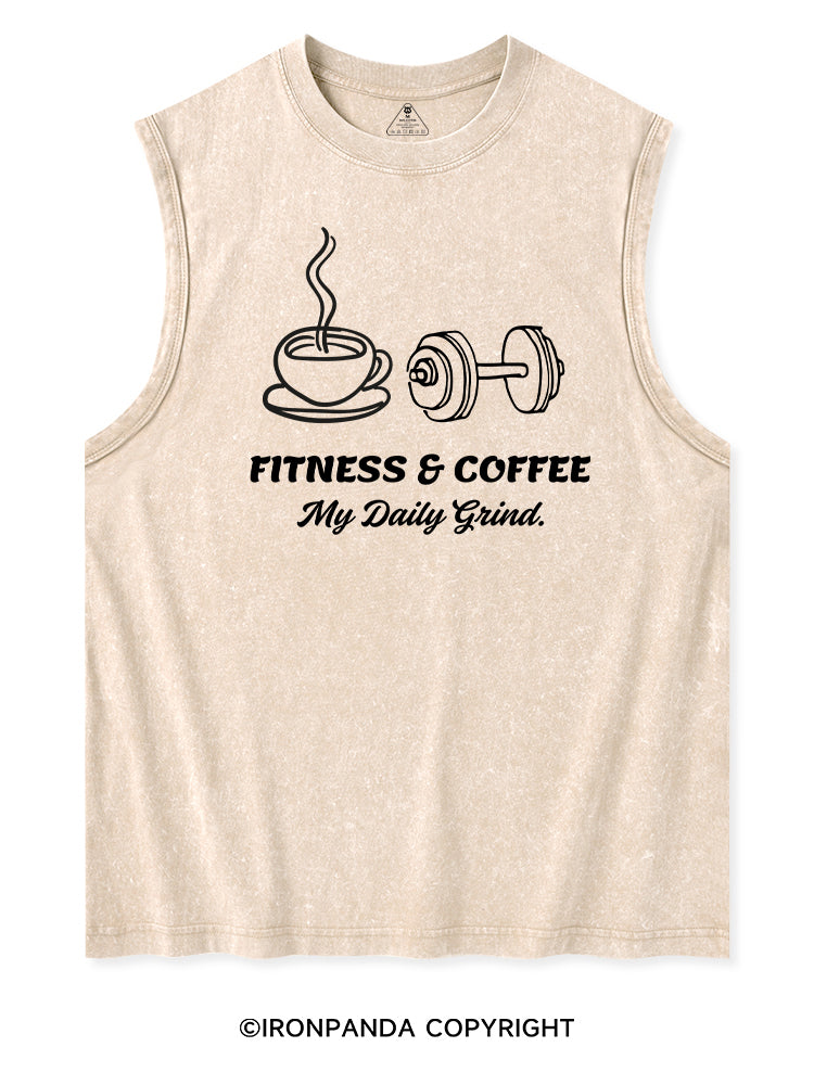 FITNESS & COFFEE MY DAILY GRIND Washed Tank