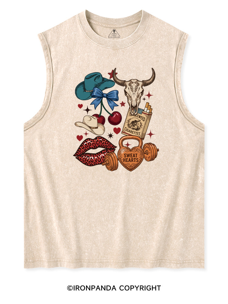 Sweat Hearts Western Gym Washed Tank