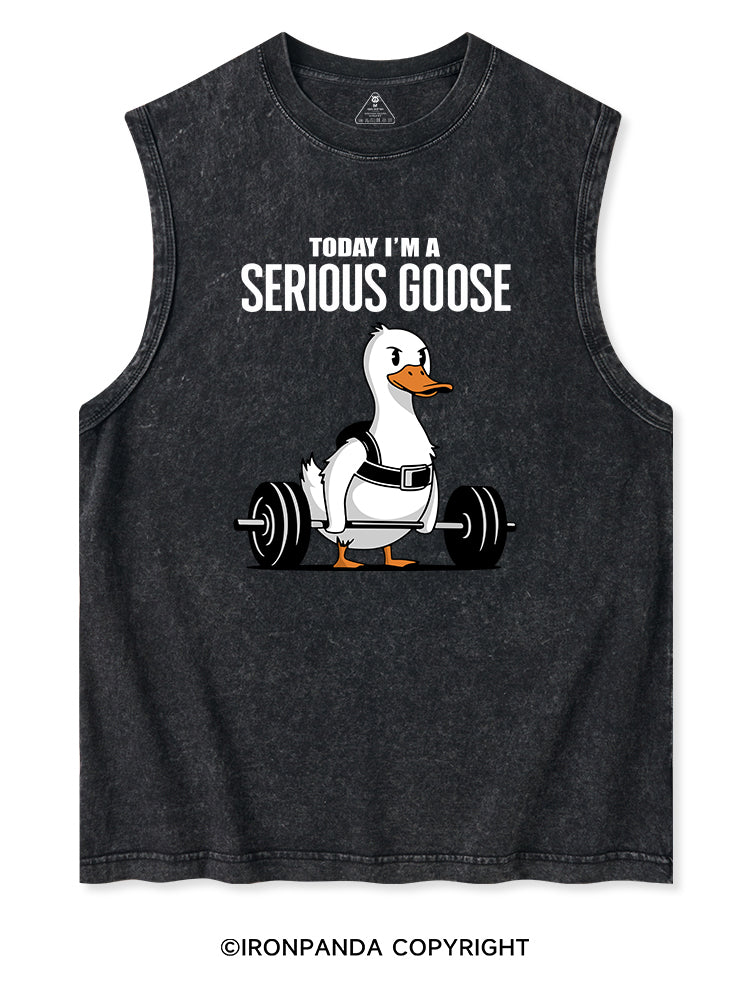TODAY I'M A SERIOUS GOOSE Washed Tank