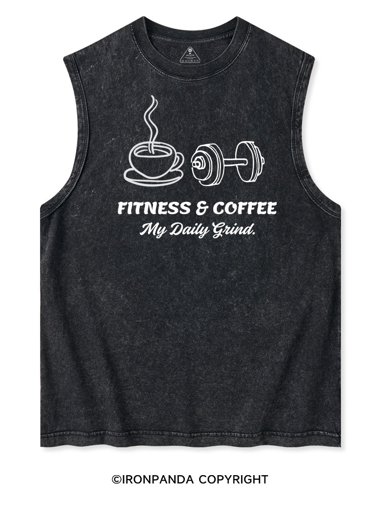 FITNESS & COFFEE MY DAILY GRIND Washed Tank