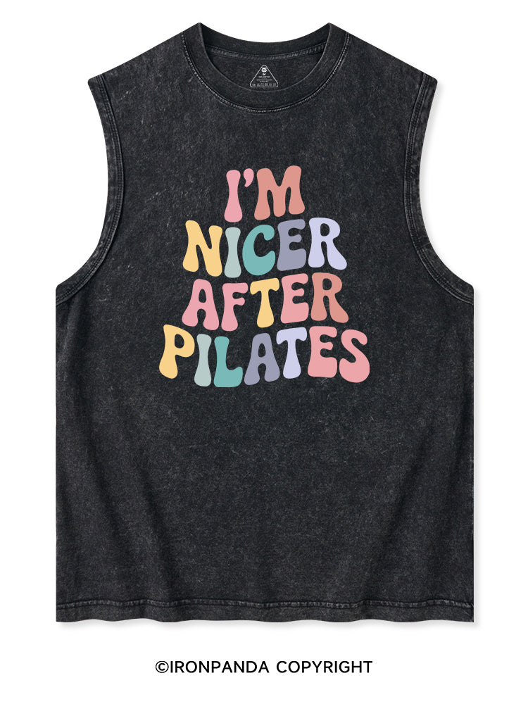 I'M NICER AFTER PILATES Washed Tank