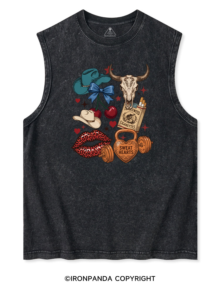 Sweat Hearts Western Gym Washed Tank