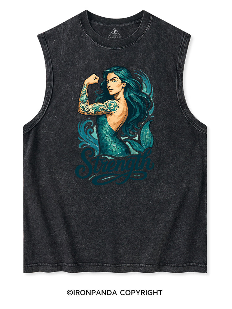 STRENGTH MUSCLE MERMAID Washed Tank