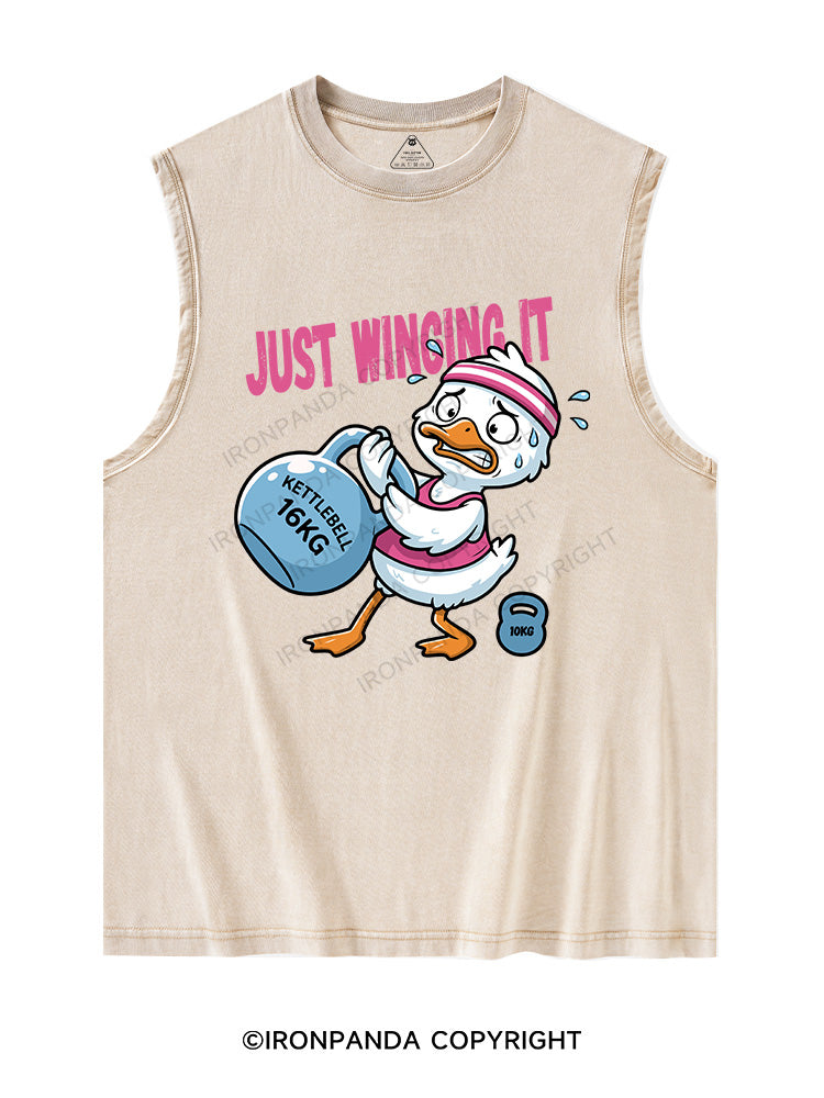 JUST WINGING IT Washed Tank