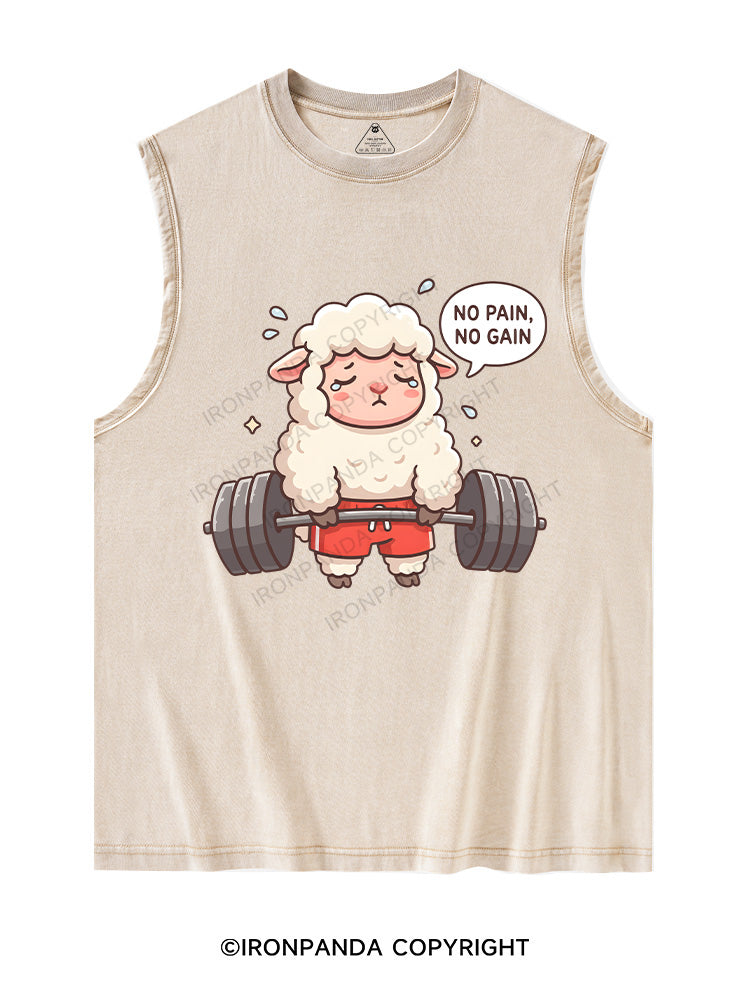 NO PAIN, NO GAIN Washed Tank