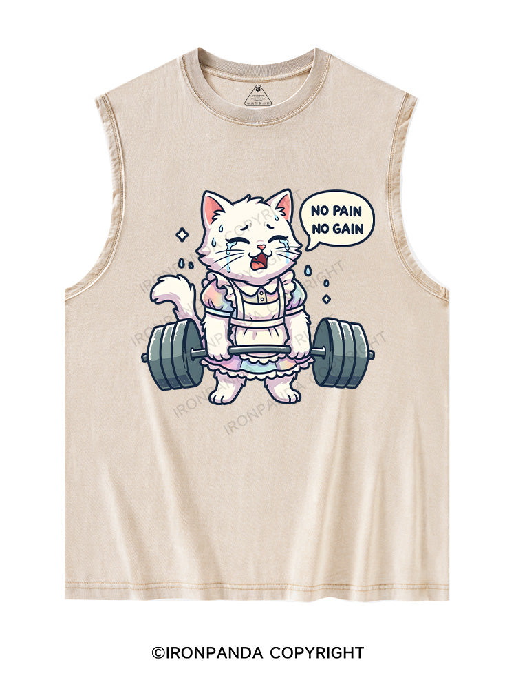 NO PAIN, NO GAIN Washed Tank