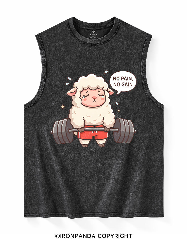 NO PAIN, NO GAIN Washed Tank