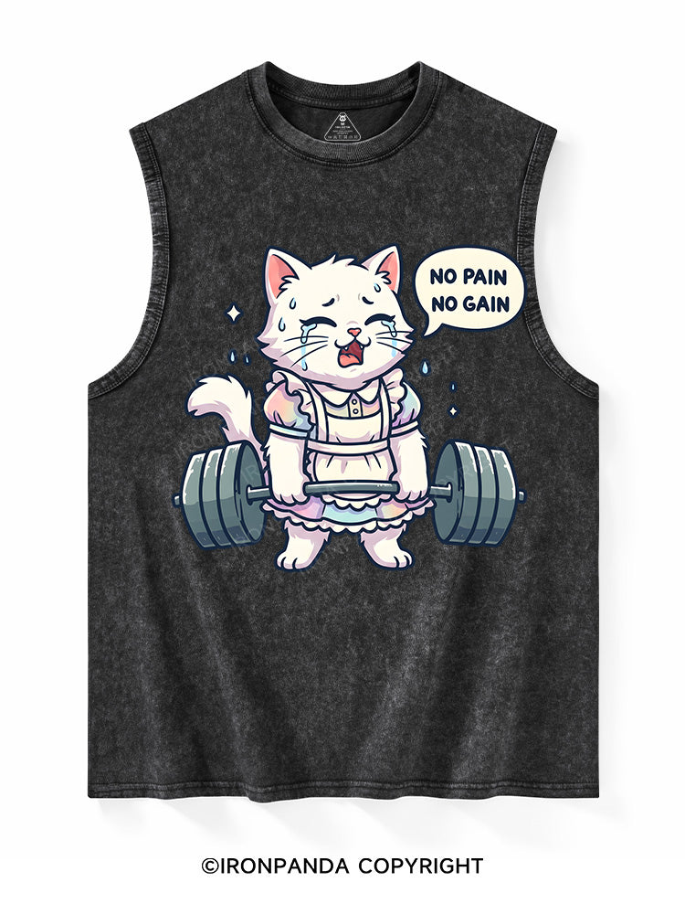 NO PAIN, NO GAIN Washed Tank
