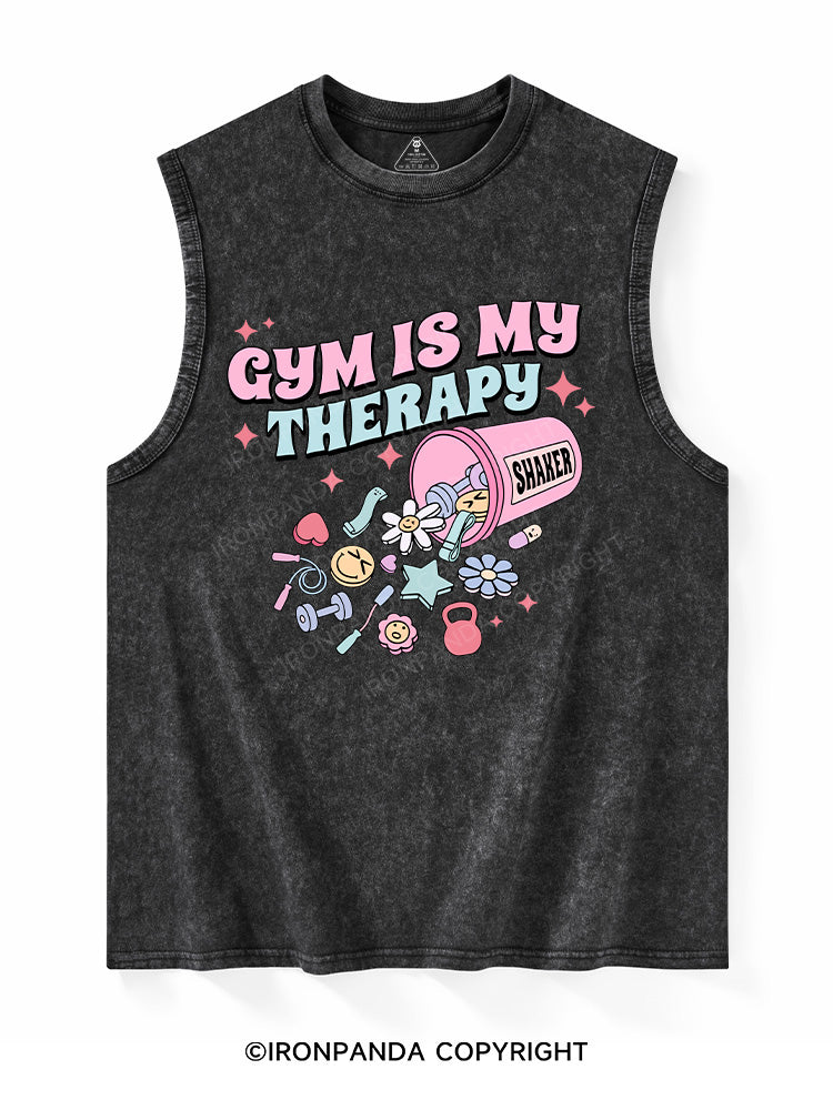 GYM IS MY THERAPY Washed Tank