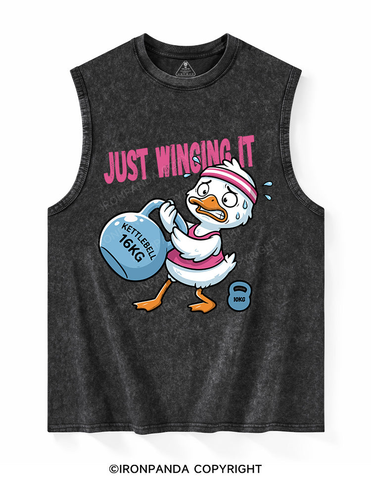 JUST WINGING IT Washed Tank