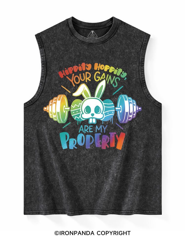 Hippity Hoppity, your gains are my property Washed Tank