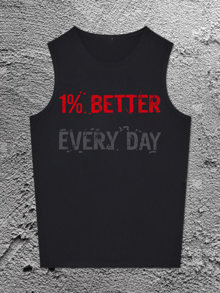 1% Better Every Day Printed Unisex Cotton Vest