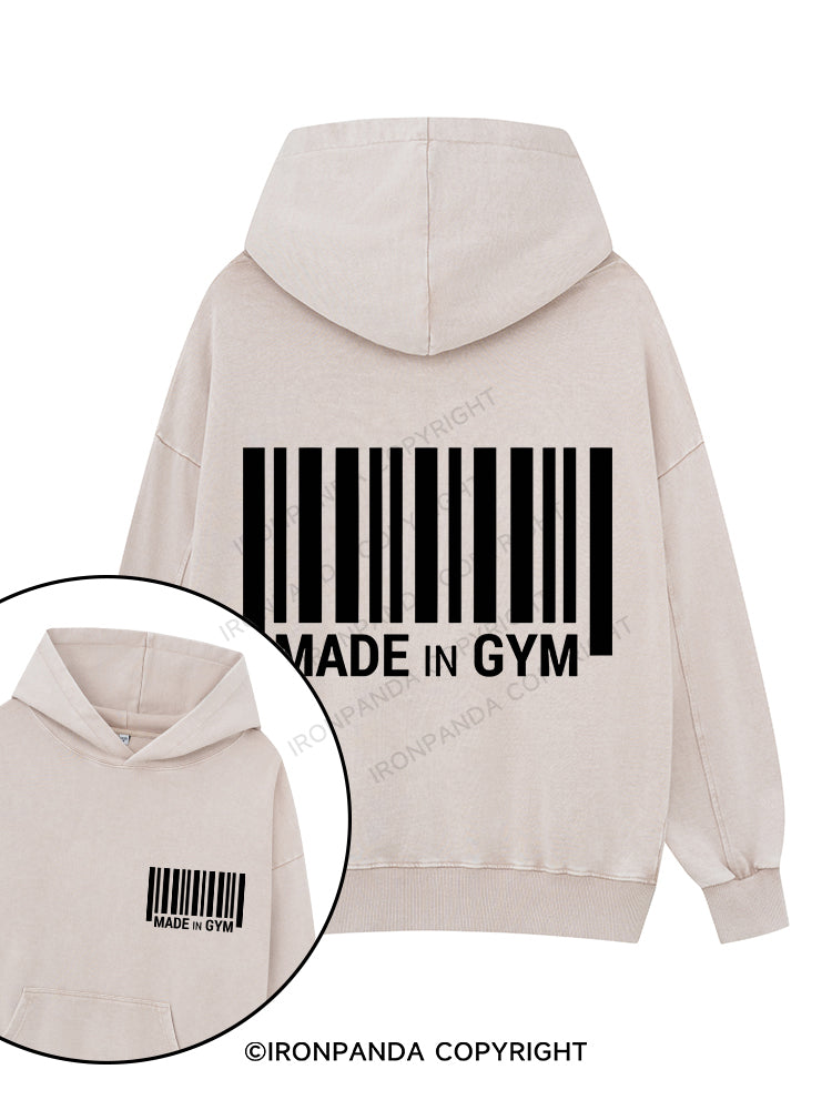 MADE IN GYM Printed Washed Gym Hoodie