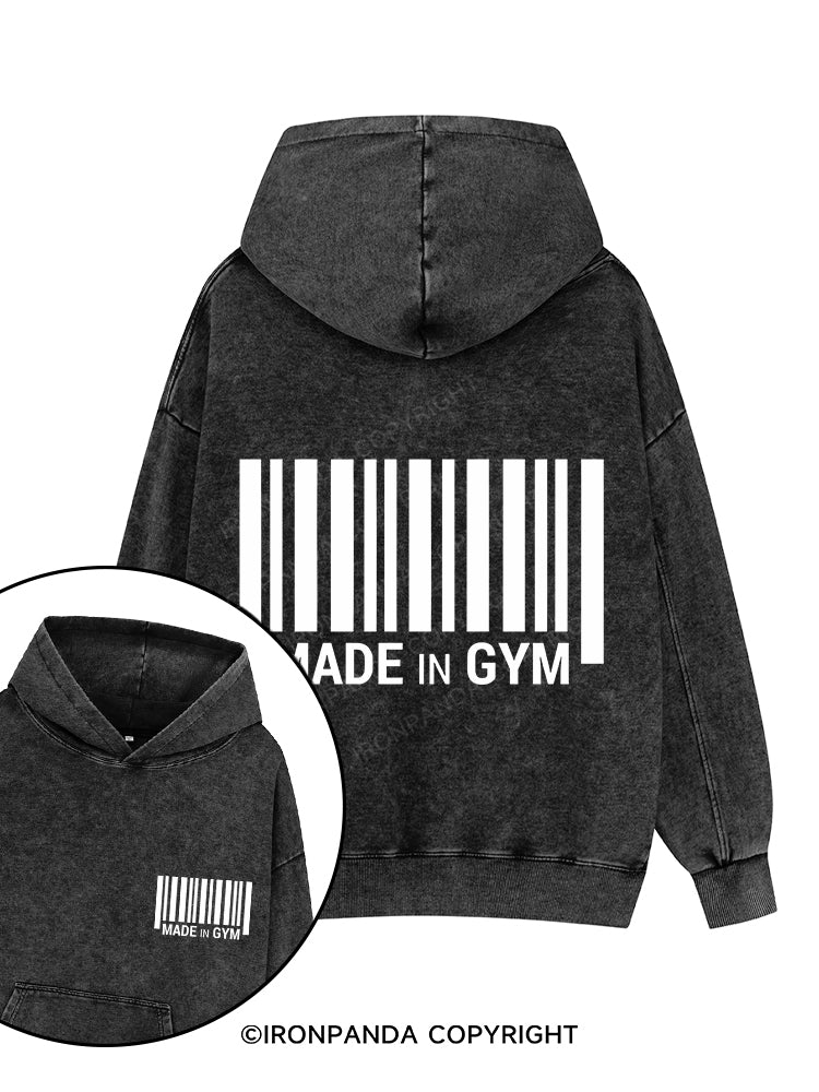 MADE IN GYM Printed Washed Gym Hoodie