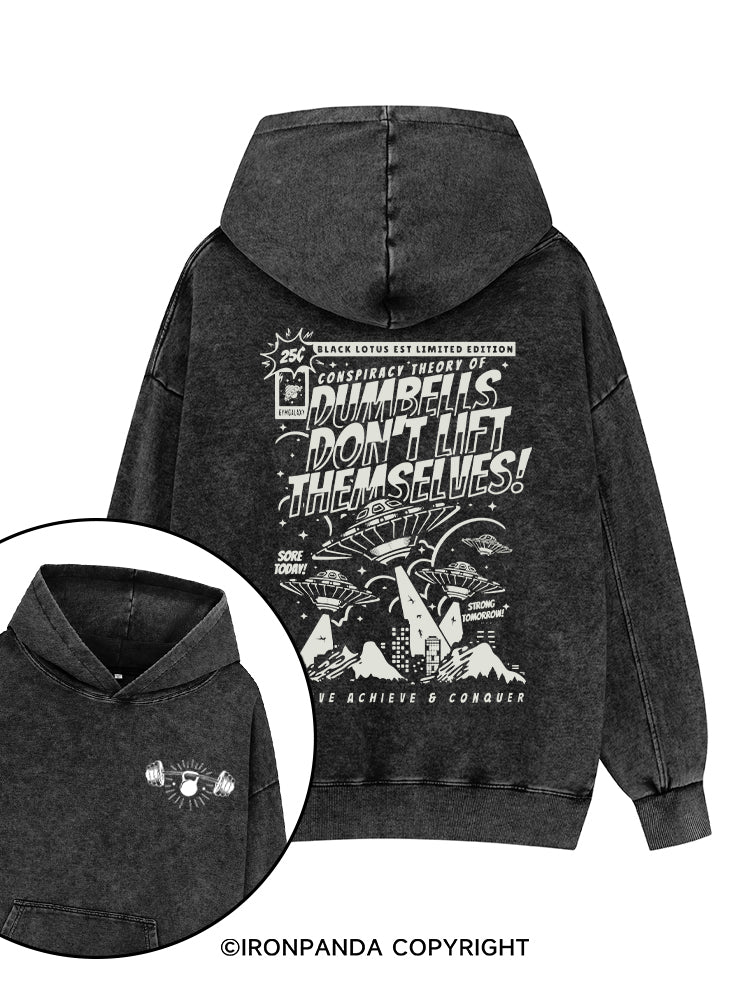 Lift Alien Core Gym Lover Printed Washed Gym Hoodie