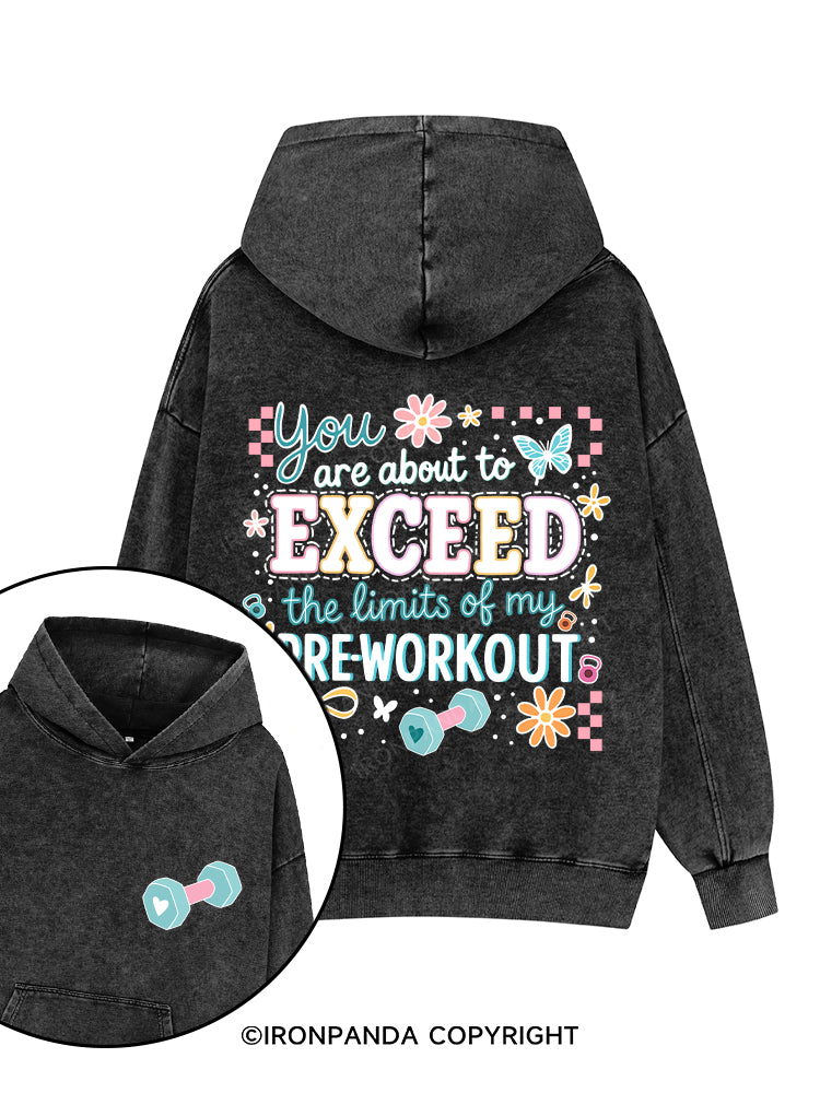 You are about to exceed the limits of my pre‑workout Printed Washed Gym Hoodie