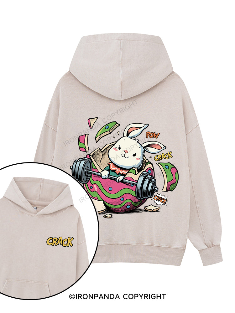 Gym Bunny Printed Washed Gym Hoodie