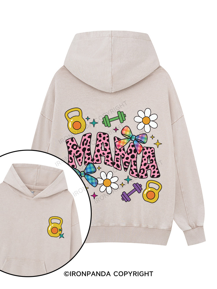 mama Printed Washed Gym Hoodie