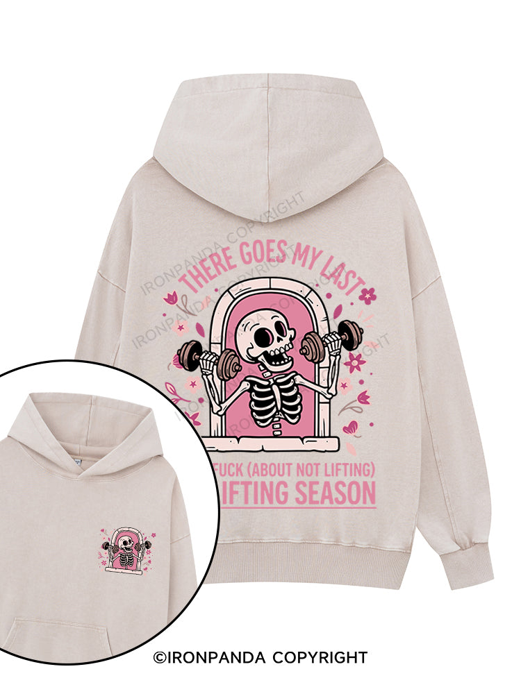 THERE GOES MY LAST FLYING FUCK Printed Washed Gym Hoodie
