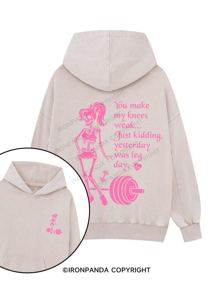 When Fitness Meets Flirt Printed Washed Gym Hoodie