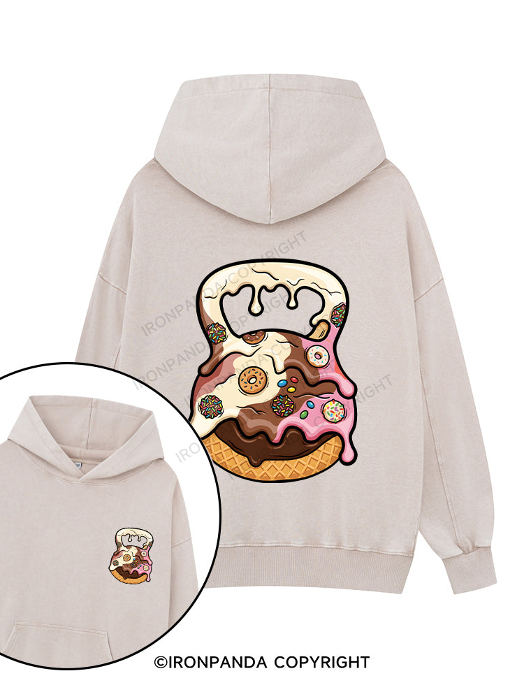 kinda fit sorta fat Printed Washed Gym Hoodie