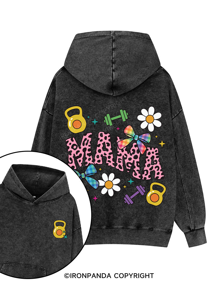 mama Printed Washed Gym Hoodie
