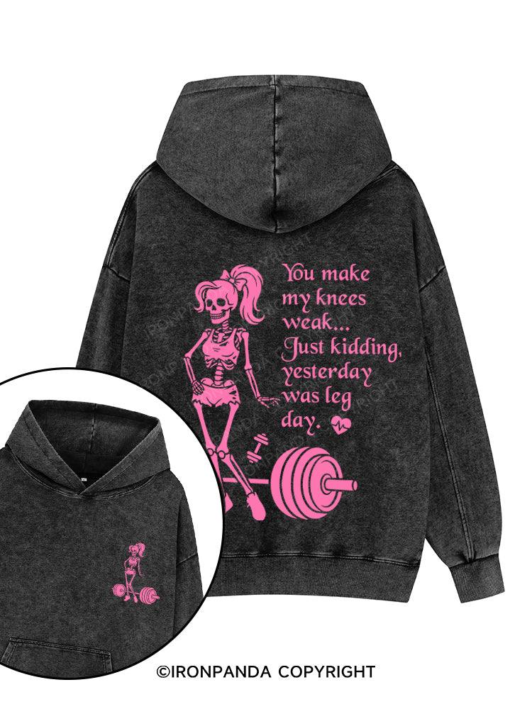 When Fitness Meets Flirt Printed Washed Gym Hoodie