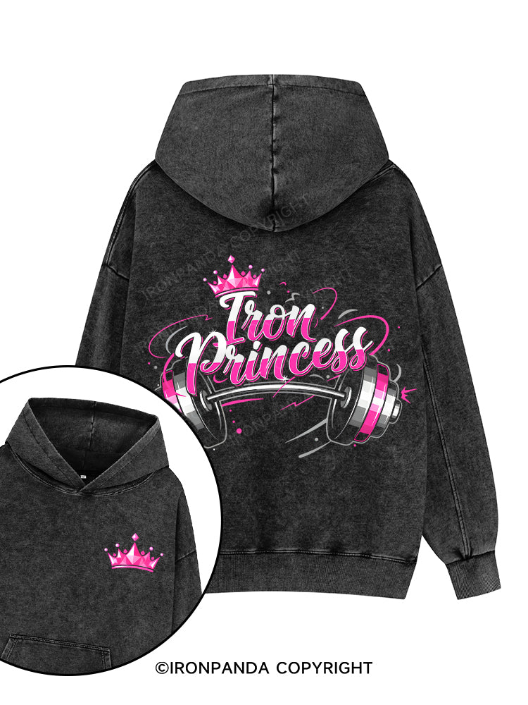 Iron Princess Printed Washed Gym Hoodie