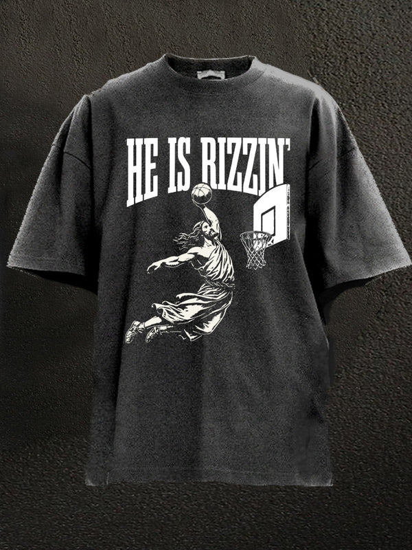 he is rizzin' Washed Gym Shirt